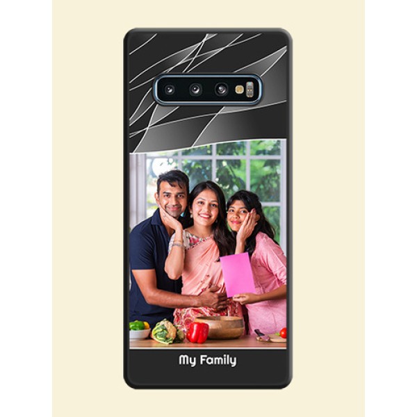 Mixed Wave Lines on Photo on Space Black Soft Matte Mobile Cover - Galaxy S10 Mixed Wave Lines on Photo on Space Black Soft Matte Mobile Cover - Galaxy S10