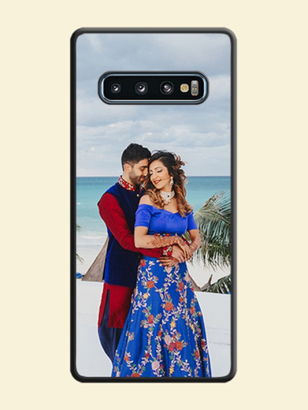 Full Single Pic Upload On Space Black Personalized Soft Matte Phone Covers -Samsung Galaxy S10