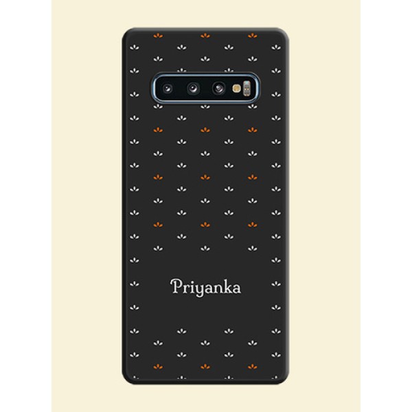 Simple Pattern With Custom Text On Space Black Personalized Soft Matte Phone Covers -Samsung Galaxy S10 Simple Pattern With Custom Text On Space Black Personalized Soft Matte Phone Covers -Samsung Galaxy S10
