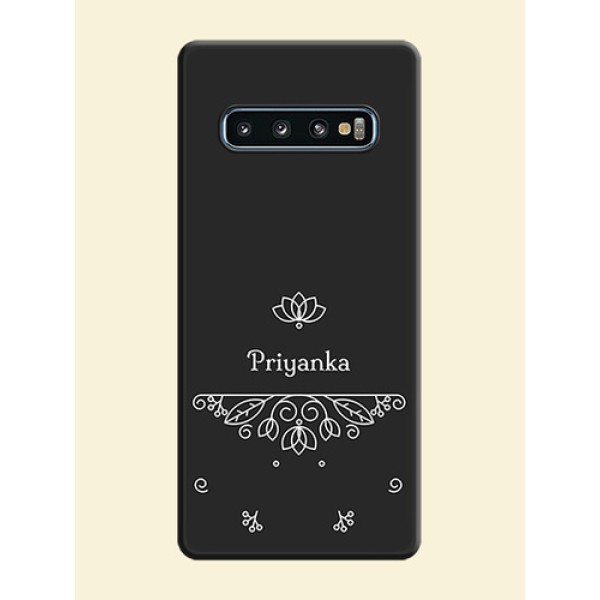 Lotus Garden Custom Text On Space Black Personalized Soft Matte Phone Covers -Samsung Galaxy S10 Lotus Garden Custom Text On Space Black Personalized Soft Matte Phone Covers -Samsung Galaxy S10