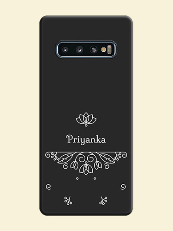 Lotus Garden Custom Text On Space Black Personalized Soft Matte Phone Covers -Samsung Galaxy S10