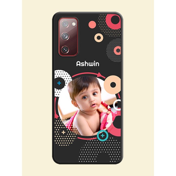 Multicoloured Round Image on Personalised Space Black Soft Matte Cases - Galaxy S20 FE 5G Multicoloured Round Image on Personalised Space Black Soft Matte Cases - Galaxy S20 FE 5G
