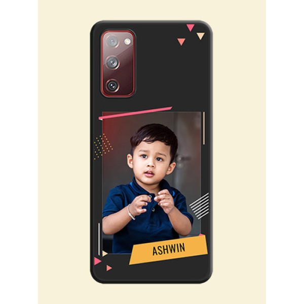 Photo Frame with Triangle Small Dots on Photo on Space Black Soft Matte Back Cover - Galaxy S20 FE 5G Photo Frame with Triangle Small Dots on Photo on Space Black Soft Matte Back Cover - Galaxy S20 FE 5G