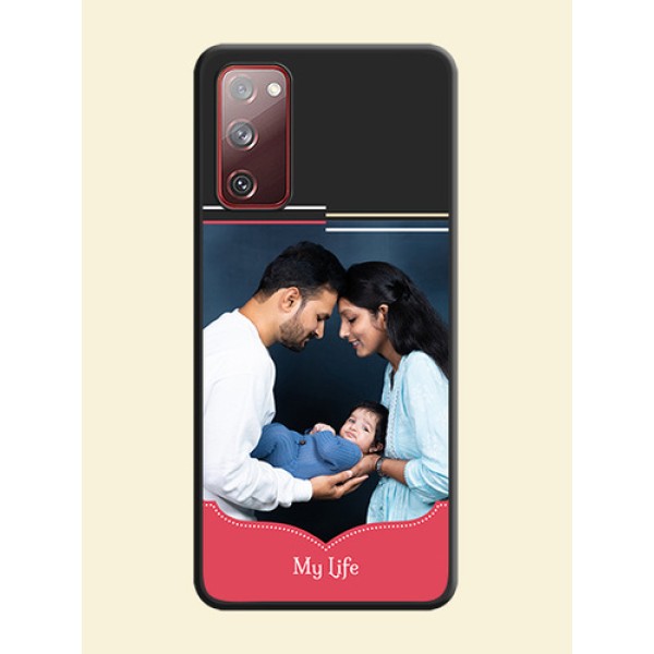Classic Plain Design with Name on Photo on Space Black Soft Matte Phone Cover - Galaxy S20 FE 5G Classic Plain Design with Name on Photo on Space Black Soft Matte Phone Cover - Galaxy S20 FE 5G