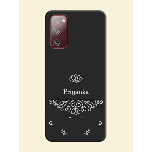 Lotus Garden Custom Text On Space Black Personalized Soft Matte Phone Covers -Samsung Galaxy S20 Fe 5G Lotus Garden Custom Text On Space Black Personalized Soft Matte Phone Covers -Samsung Galaxy S20 Fe 5G