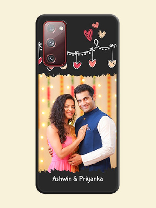 Pink Love Hangings with Name on Space Black Custom Soft Matte Phone Cases - Galaxy S20 FE