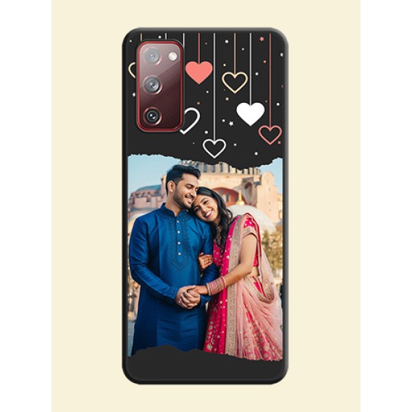Love Hangings with Splash Wave Picture on Space Black Custom Soft Matte Phone Back Cover - Galaxy S20 FE Love Hangings with Splash Wave Picture on Space Black Custom Soft Matte Phone Back Cover - Galaxy S20 FE
