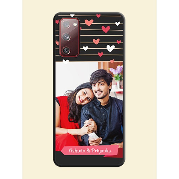 Love Pattern with Name on Pink Ribbon on Photo on Space Black Soft Matte Back Cover - Galaxy S20 FE Love Pattern with Name on Pink Ribbon on Photo on Space Black Soft Matte Back Cover - Galaxy S20 FE