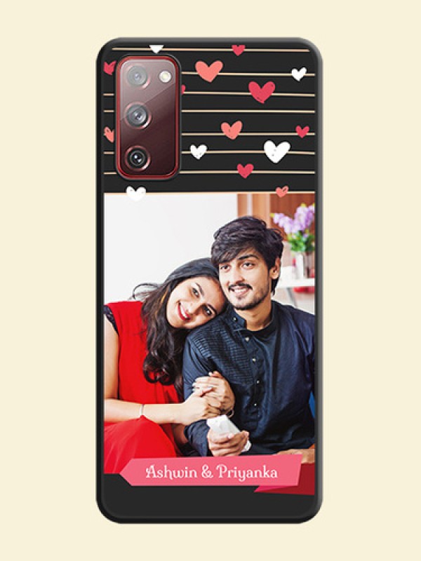 Love Pattern with Name on Pink Ribbon  on Photo on Space Black Soft Matte Back Cover - Galaxy S20 FE
