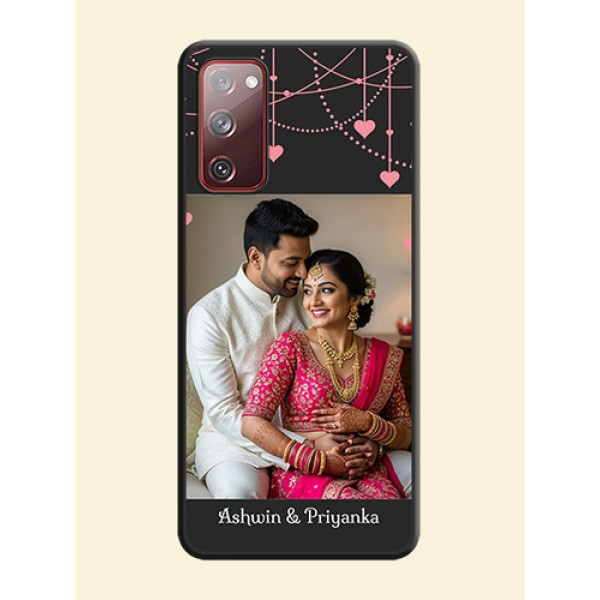 Pink Love Hangings with Text on Space Black Custom Soft Matte Back Cover - Galaxy S20 FE Pink Love Hangings with Text on Space Black Custom Soft Matte Back Cover - Galaxy S20 FE