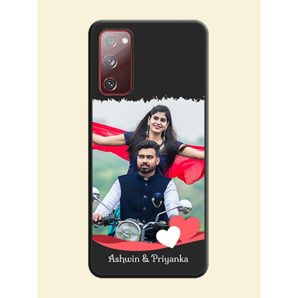 Pin Color Love Shaped Ribbon Design with Text on Space Black Custom Soft Matte Phone Back Cover - Galaxy S20 FE Pin Color Love Shaped Ribbon Design with Text on Space Black Custom Soft Matte Phone Back Cover - Galaxy S20 FE