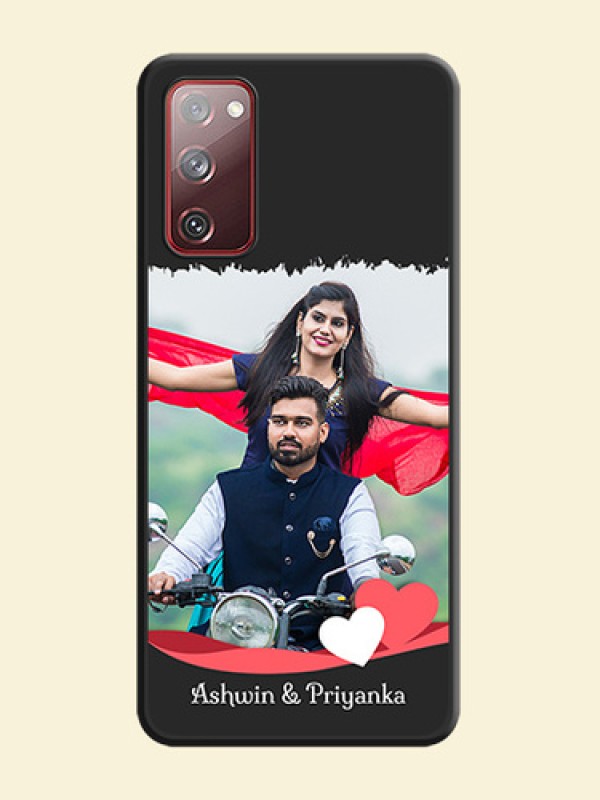 Pin Color Love Shaped Ribbon Design with Text on Space Black Custom Soft Matte Phone Back Cover - Galaxy S20 FE