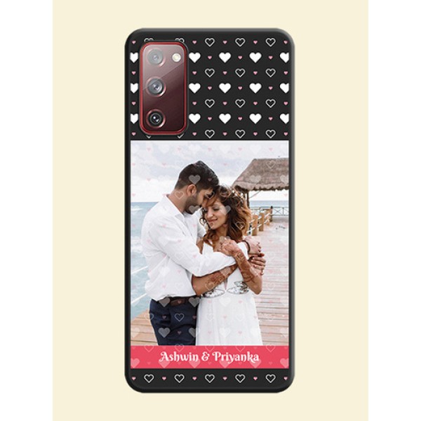 White Color Love Symbols with Text Design on Photo on Space Black Soft Matte Phone Cover - Galaxy S20 FE White Color Love Symbols with Text Design on Photo on Space Black Soft Matte Phone Cover - Galaxy S20 FE