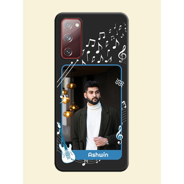 Musical Theme Design with Text on Photo on Space Black Soft Matte Mobile Case - Galaxy S20 FE Musical Theme Design with Text on Photo on Space Black Soft Matte Mobile Case - Galaxy S20 FE