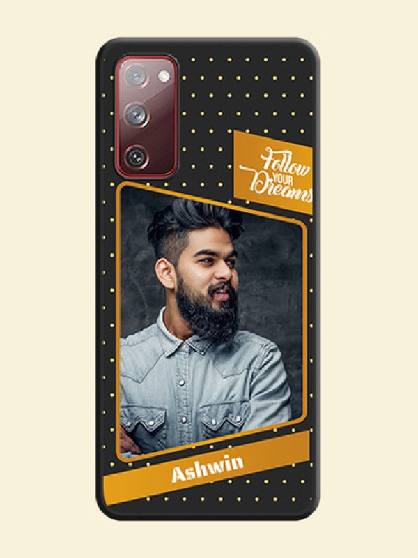 Follow Your Dreams with White Dots on Space Black Custom Soft Matte Phone Cases - Galaxy S20 FE