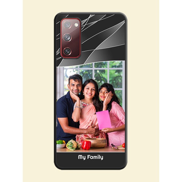 Mixed Wave Lines on Photo on Space Black Soft Matte Mobile Cover - Galaxy S20 FE Mixed Wave Lines on Photo on Space Black Soft Matte Mobile Cover - Galaxy S20 FE