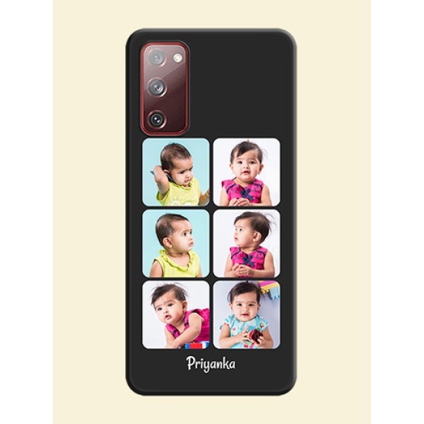 Floral Art with 6 Image Holder on Photo on Space Black Soft Matte Mobile Case - Galaxy S20 FE Floral Art with 6 Image Holder on Photo on Space Black Soft Matte Mobile Case - Galaxy S20 FE