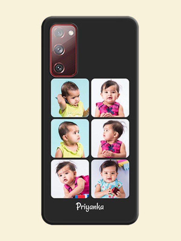 Floral Art with 6 Image Holder on Photo on Space Black Soft Matte Mobile Case - Galaxy S20 FE