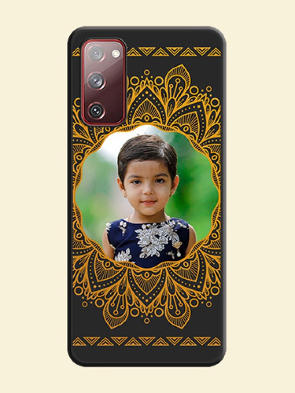 Round Image with Floral Design on Photo on Space Black Soft Matte Mobile Cover - Galaxy S20 FE