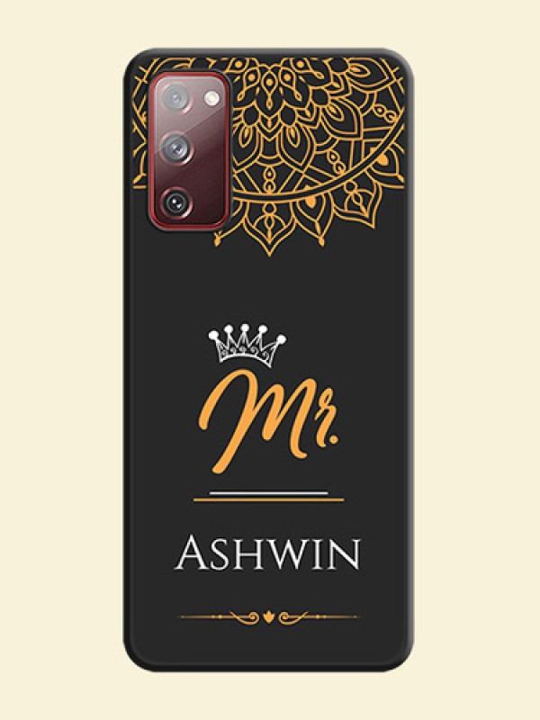 Mr Name with Floral Design  on Personalised Space Black Soft Matte Cases - Galaxy S20 FE