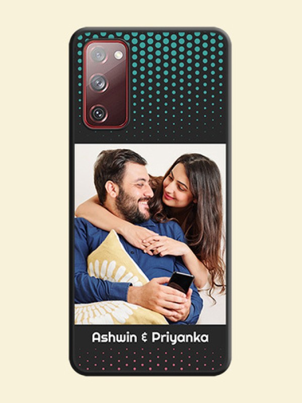 Faded Dots with Grunge Photo Frame and Text on Space Black Custom Soft Matte Phone Cases - Galaxy S20 FE