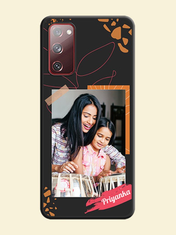 Orange Photo Frame on Space Black Custom Soft Matte Phone Back Cover - Galaxy S20 FE