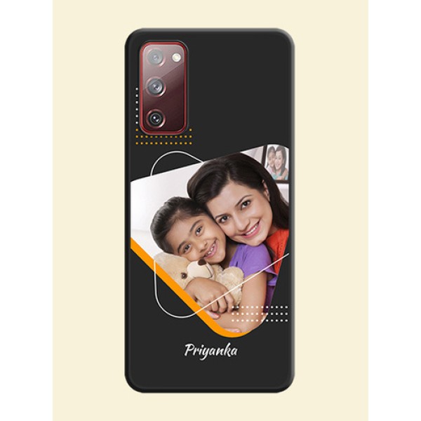 Yellow Triangle on Photo on Space Black Soft Matte Phone Cover - Galaxy S20 FE Yellow Triangle on Photo on Space Black Soft Matte Phone Cover - Galaxy S20 FE
