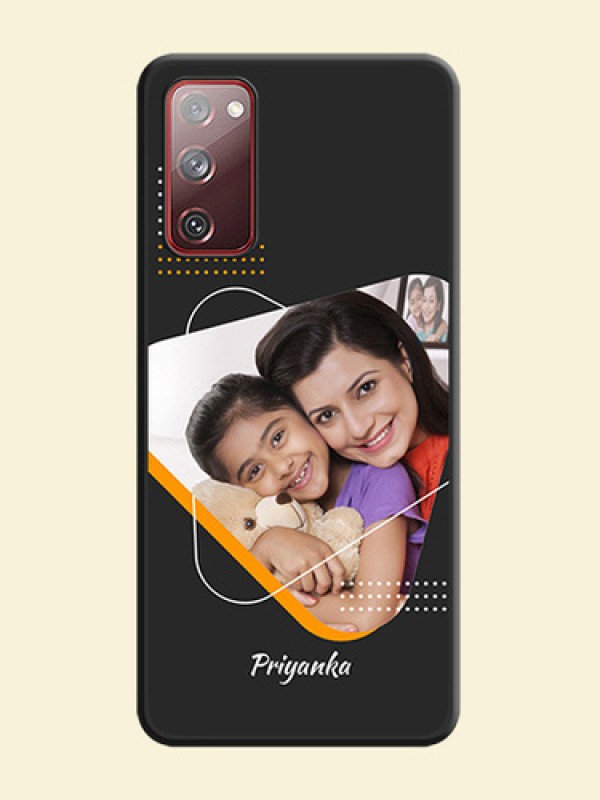 Yellow Triangle on Photo on Space Black Soft Matte Phone Cover - Galaxy S20 FE