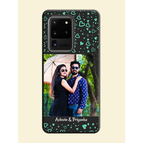 Sea Green Indefinite Love Pattern - Photo on Space Black Soft Matte Mobile Cover - Galaxy S20 Ultra Sea Green Indefinite Love Pattern - Photo on Space Black Soft Matte Mobile Cover - Galaxy S20 Ultra