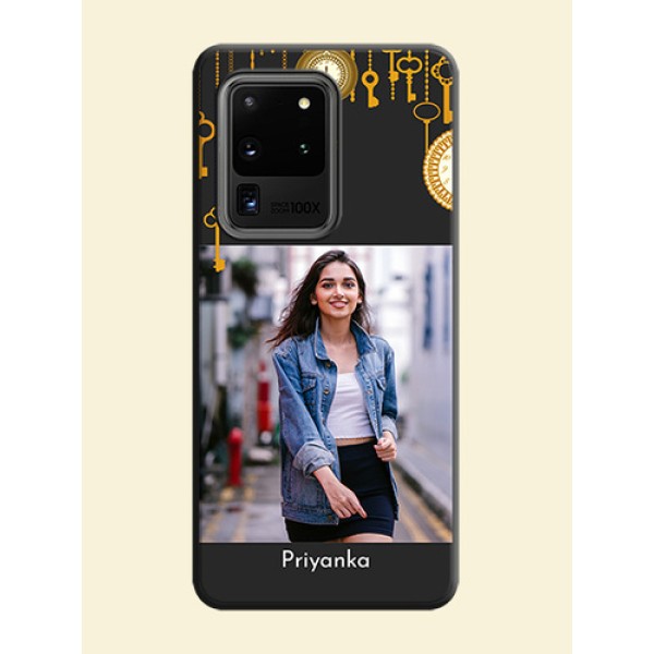 Decorative Design with Text on Space Black Custom Soft Matte Back Cover - Galaxy S20 Ultra Decorative Design with Text on Space Black Custom Soft Matte Back Cover - Galaxy S20 Ultra