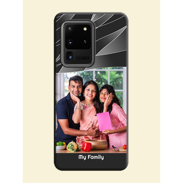 Mixed Wave Lines - Photo on Space Black Soft Matte Mobile Cover - Galaxy S20 Ultra Mixed Wave Lines - Photo on Space Black Soft Matte Mobile Cover - Galaxy S20 Ultra