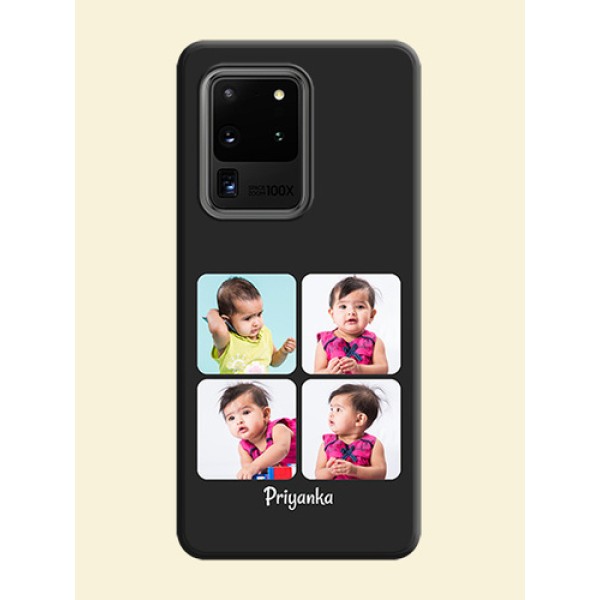 Floral Art with 6 Image Holder - Photo on Space Black Soft Matte Mobile Case - Galaxy S20 Ultra Floral Art with 6 Image Holder - Photo on Space Black Soft Matte Mobile Case - Galaxy S20 Ultra