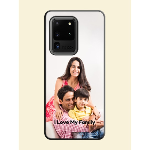 Full Single Pic Upload With Text On Space Black Personalized Soft Matte Phone Covers -Samsung Galaxy S20 Ultra Full Single Pic Upload With Text On Space Black Personalized Soft Matte Phone Covers -Samsung Galaxy S20 Ultra