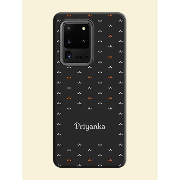 Simple Pattern With Custom Text On Space Black Personalized Soft Matte Phone Covers -Samsung Galaxy S20 Ultra Simple Pattern With Custom Text On Space Black Personalized Soft Matte Phone Covers -Samsung Galaxy S20 Ultra