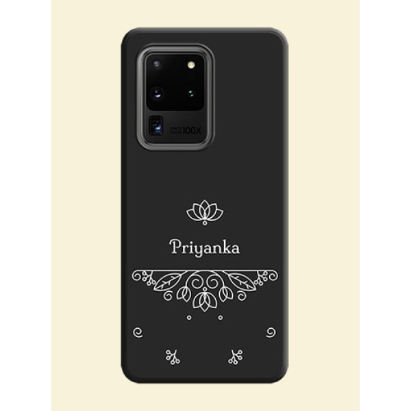 Lotus Garden Custom Text On Space Black Personalized Soft Matte Phone Covers -Samsung Galaxy S20 Ultra Lotus Garden Custom Text On Space Black Personalized Soft Matte Phone Covers -Samsung Galaxy S20 Ultra