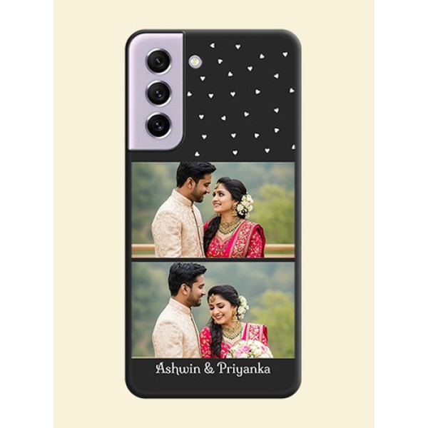 Miniature Love Symbols with Name on Space Black Custom Soft Matte Back Cover - Galaxy S21 FE 5G Miniature Love Symbols with Name on Space Black Custom Soft Matte Back Cover - Galaxy S21 FE 5G