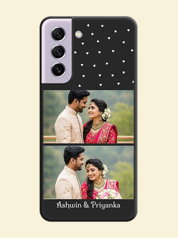 Miniature Love Symbols with Name on Space Black Custom Soft Matte Back Cover - Galaxy S21 FE 5G