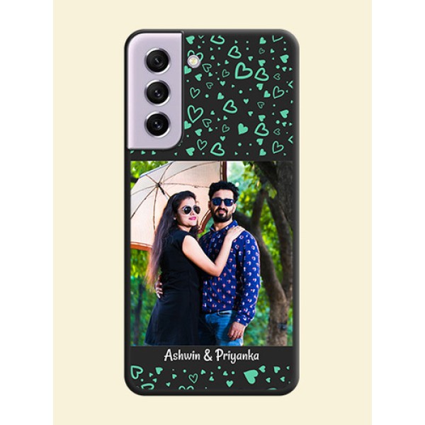 Sea Green Indefinite Love Pattern on Photo on Space Black Soft Matte Mobile Cover - Galaxy S21 FE 5G Sea Green Indefinite Love Pattern on Photo on Space Black Soft Matte Mobile Cover - Galaxy S21 FE 5G
