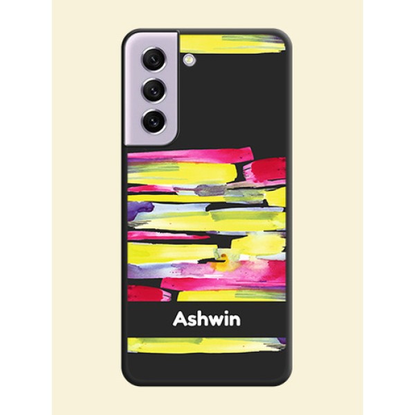 Brush Coloured on Space Black Personalized Soft Matte Phone Covers - Galaxy S21 FE 5G Brush Coloured on Space Black Personalized Soft Matte Phone Covers - Galaxy S21 FE 5G