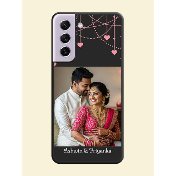 Pink Love Hangings with Text on Space Black Custom Soft Matte Back Cover - Galaxy S21 FE 5G Pink Love Hangings with Text on Space Black Custom Soft Matte Back Cover - Galaxy S21 FE 5G