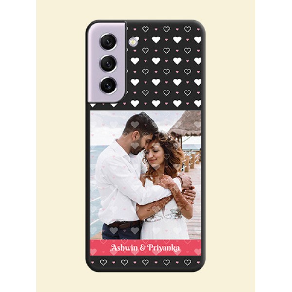 White Color Love Symbols with Text Design on Photo on Space Black Soft Matte Phone Cover - Galaxy S21 FE 5G White Color Love Symbols with Text Design on Photo on Space Black Soft Matte Phone Cover - Galaxy S21 FE 5G