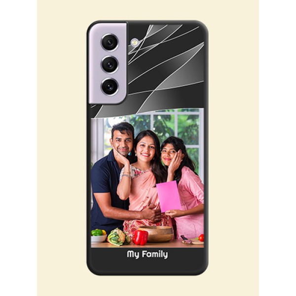 Mixed Wave Lines on Photo on Space Black Soft Matte Mobile Cover - Galaxy S21 FE 5G Mixed Wave Lines on Photo on Space Black Soft Matte Mobile Cover - Galaxy S21 FE 5G