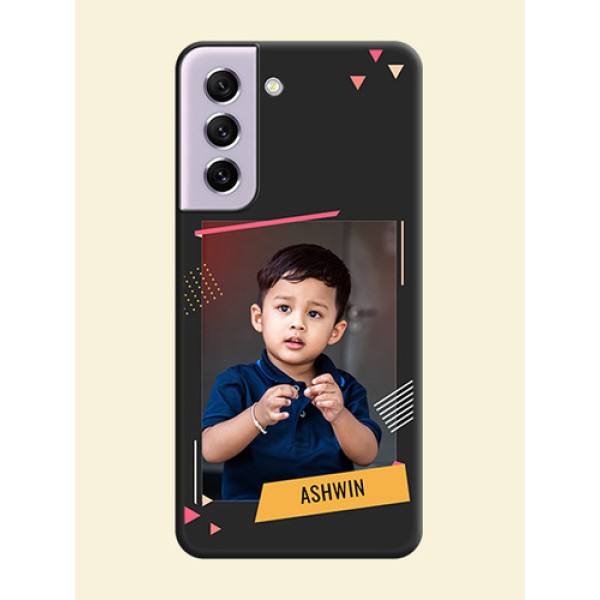 Photo Frame with Triangle Small Dots on Photo on Space Black Soft Matte Back Cover - Galaxy S21 FE 5G Photo Frame with Triangle Small Dots on Photo on Space Black Soft Matte Back Cover - Galaxy S21 FE 5G