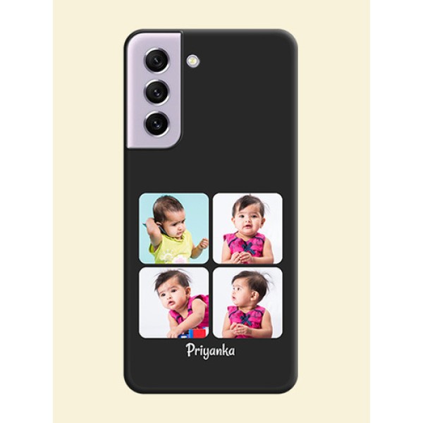 Floral Art with 6 Image Holder on Photo on Space Black Soft Matte Mobile Case - Galaxy S21 FE 5G Floral Art with 6 Image Holder on Photo on Space Black Soft Matte Mobile Case - Galaxy S21 FE 5G