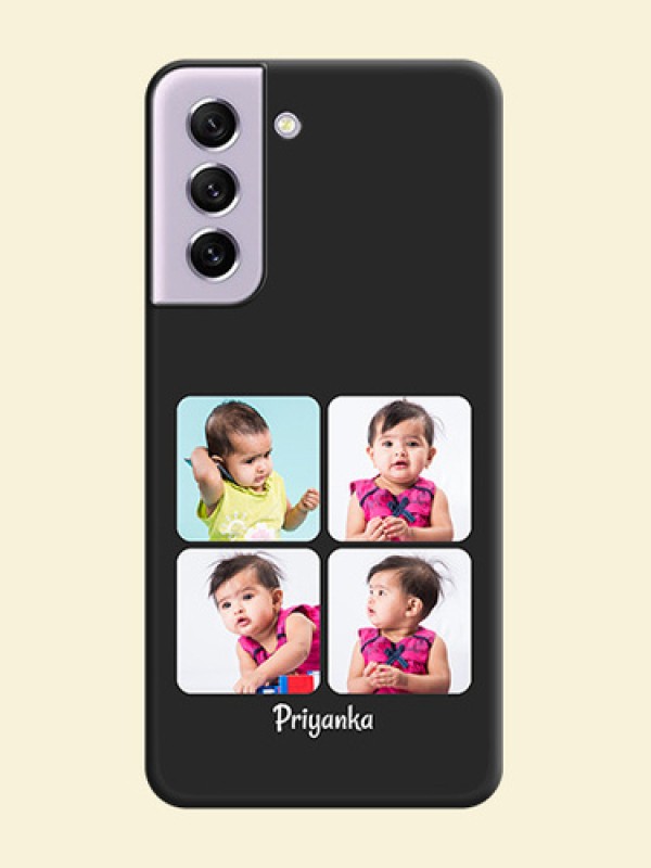 Floral Art with 6 Image Holder on Photo on Space Black Soft Matte Mobile Case - Galaxy S21 FE 5G