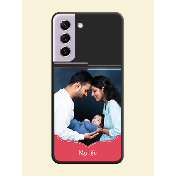 Classic Plain Design with Name on Photo on Space Black Soft Matte Phone Cover - Galaxy S21 FE 5G Classic Plain Design with Name on Photo on Space Black Soft Matte Phone Cover - Galaxy S21 FE 5G