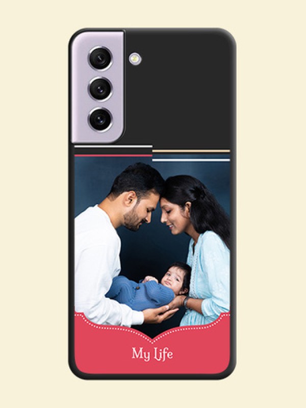 Classic Plain Design with Name on Photo on Space Black Soft Matte Phone Cover - Galaxy S21 FE 5G