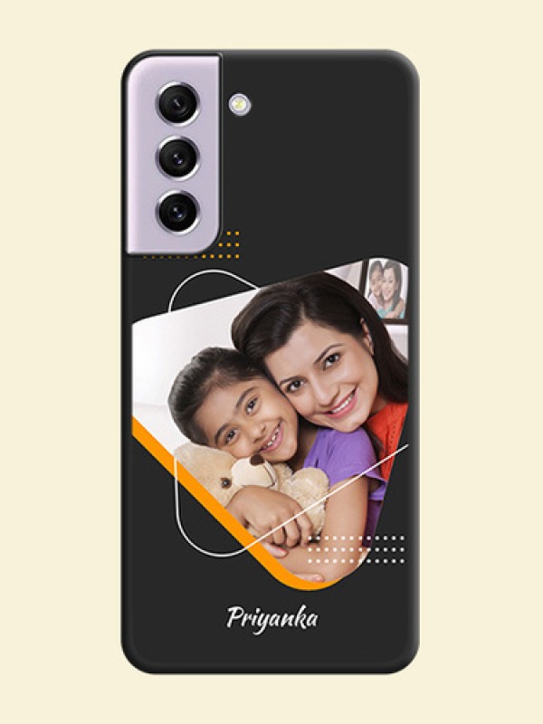 Yellow Triangle on Photo on Space Black Soft Matte Phone Cover - Galaxy S21 FE 5G