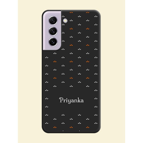 Simple Pattern With Custom Text On Space Black Personalized Soft Matte Phone Covers -Samsung Galaxy S21 Fe 5G Simple Pattern With Custom Text On Space Black Personalized Soft Matte Phone Covers -Samsung Galaxy S21 Fe 5G