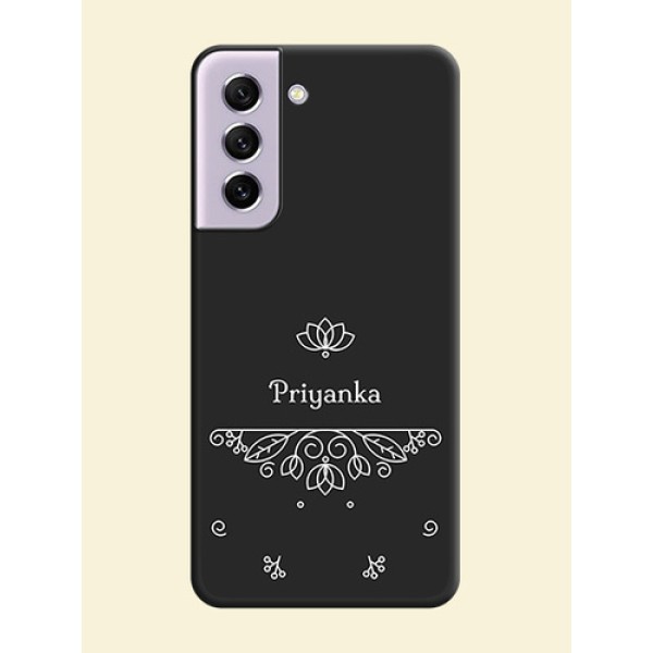 Lotus Garden Custom Text On Space Black Personalized Soft Matte Phone Covers -Samsung Galaxy S21 Fe 5G Lotus Garden Custom Text On Space Black Personalized Soft Matte Phone Covers -Samsung Galaxy S21 Fe 5G
